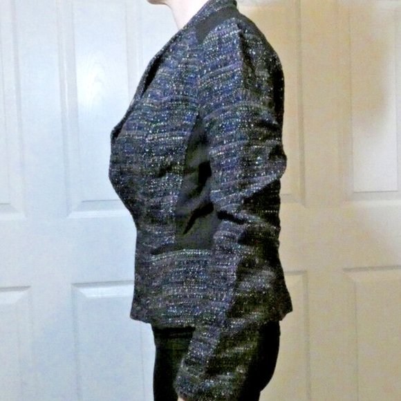 WHBM Jacket Black Classic Office Suit Blazer Tweed Multicolor Dress-up Size 6 - Picture 4 of 11